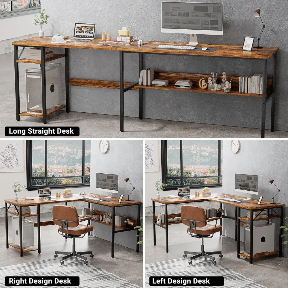 Rustic Brown Table Computer Desk
