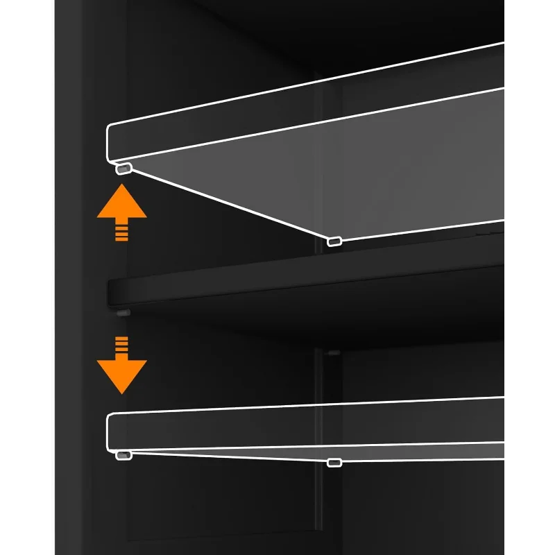 Freestanding Cabinet with Doors Open Storage