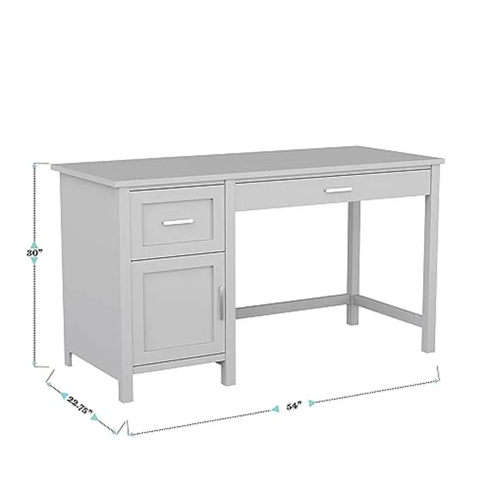 Gray Shaker Style Desk with Drawer
