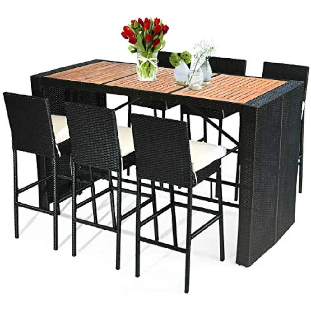 7 PCS Wicker Table and Chairs