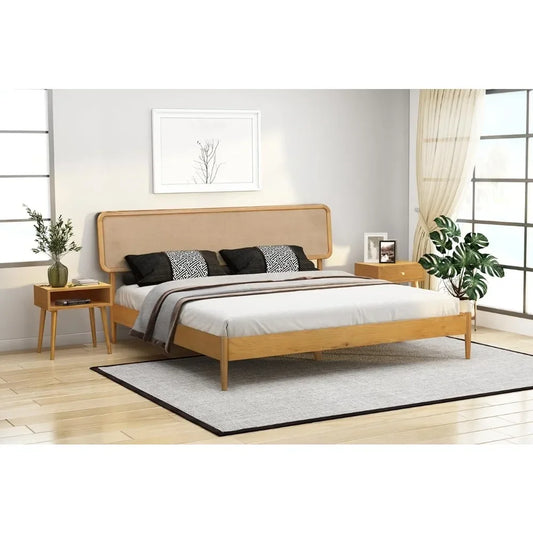 Bed frame, solid oak base with silent slats