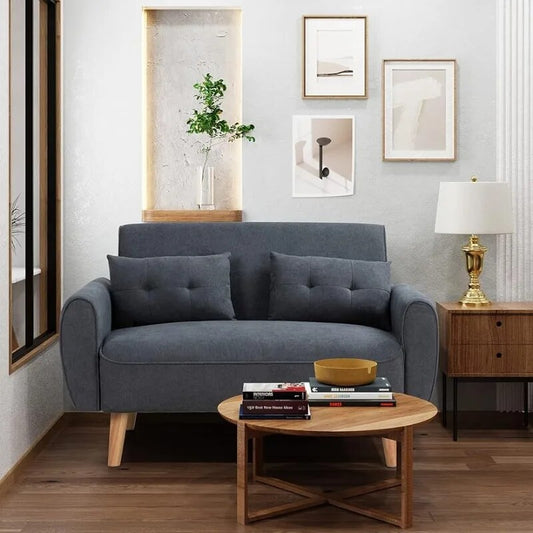 Modern Loveseat Sofa Fabric Upholstered