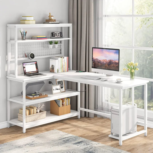 Large Computer Desk with Wireless Charging