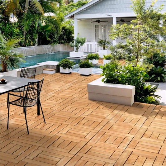 Indoor & Outdoor Wood Flooring Tiles - SereneCozyHome