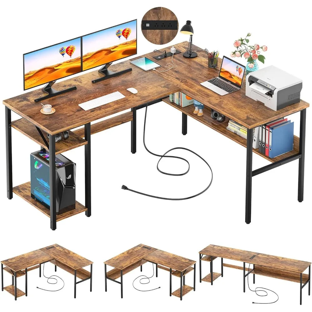 Rustic Brown Table Computer Desk