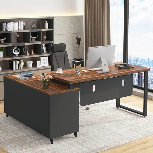 L Shaped Desk with 2 Drawers