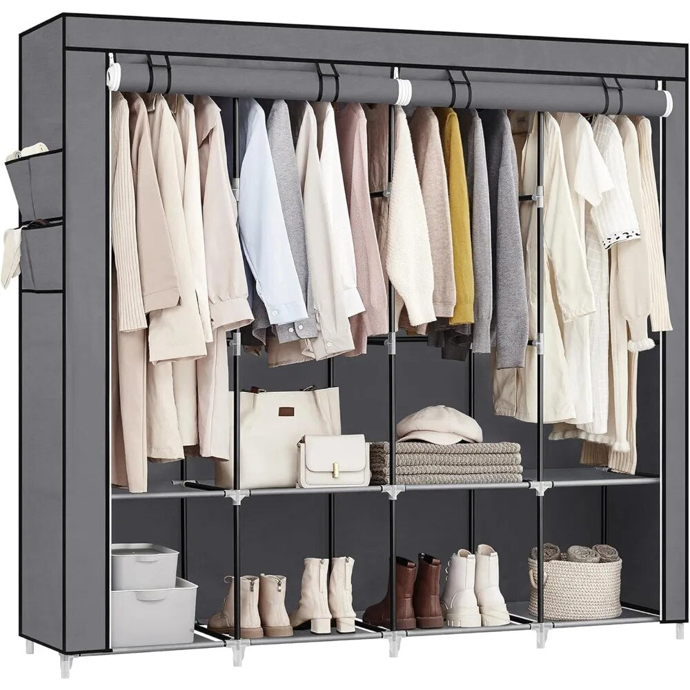 Portable Wardrobe Closet Organizer with Cover