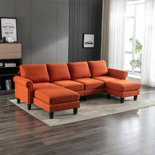 Modern U-Shape Sectional Sofa Set