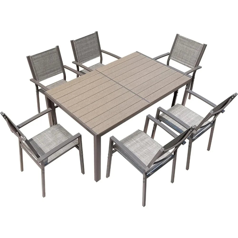 7 Piece Terrace Dining Outdoor Furniture Set